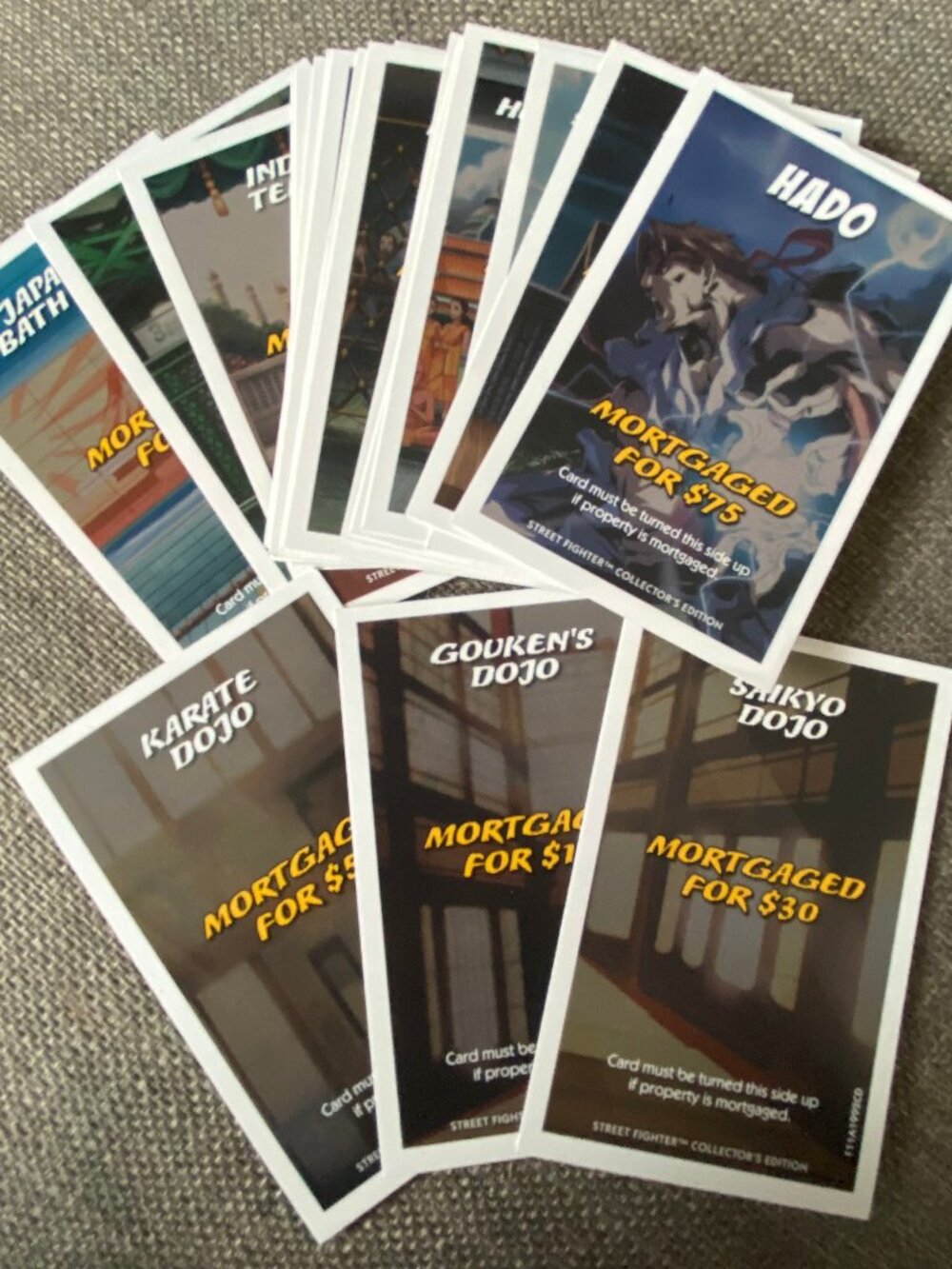 Monopoly Street Fighter Collector's Edition Dojo & Lot Cards